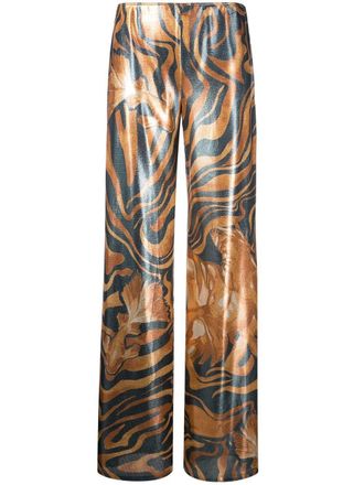 Alberta Ferretti Broek met wijde pijpen - Blauw
