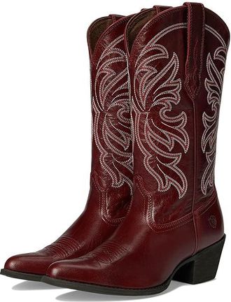 Ariat Heritage J Toe Stretchfit Western Boots Womens Shoes Sangria : 7.5 B - Medium, Leather