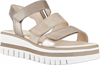 Gabor Womens Maturo Platform Sandals In Beige/gold