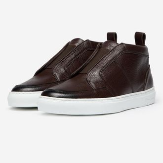 Oliver Sweeney Mens Deer Leather Slip-on Trainers - Brown - Size UK 10