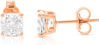 Vir Jewels 2 cttw Cushion Lab Grown Diamond Stud Earrings in 14K Gold With Push Backs For Women