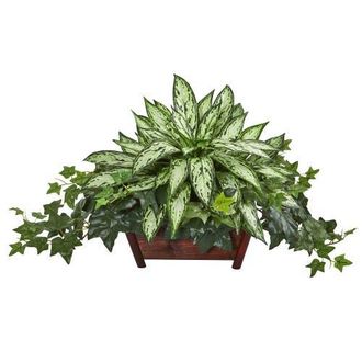 Nearly Natural Silver Queen and Ivy Artificial Plant in Decorative Planter in Green at Nordstrom