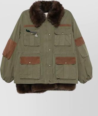 Front Street 8 cotton faux fur trim parka jacket