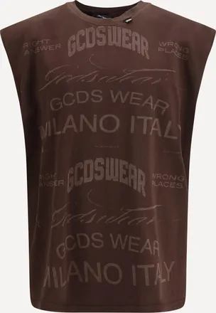 GCDS T-shirt smanicata History in cotone con stampa all-over History Man M
