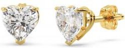 Allurez 0.75ct Heart-Cut Diamond Stud Earrings 18kt Yellow Gold (H, SI1-SI2)