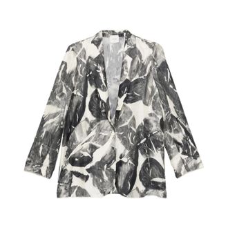 Alysi Blazers, female, Black, Size: 2XS Printed Single-breasted Jacket