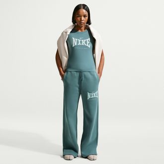 Nike Womens Nike Sportswear Phoenix Fleece High-Waisted Wide-Leg Pants in Grey | IR4999-382