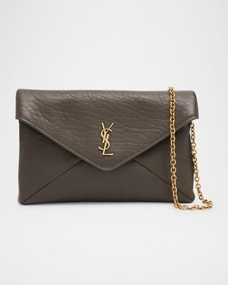 Saint Laurent Small Grain Leather Pouch Shoulder Bag