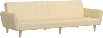 vidaXL Sofá cama de 2 plazas tela color crema Vidaxl