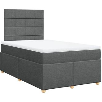 vidaXL Cama Box Spring Con Colch&oacute;n Tela Gris Oscuro 120x200 Cm Vidaxl