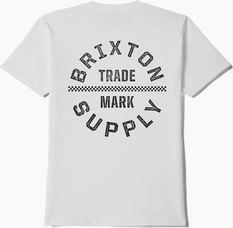Brixton Mens Brixton Mens Oath V Short Sleeve T-Shirt - White - Size: 40