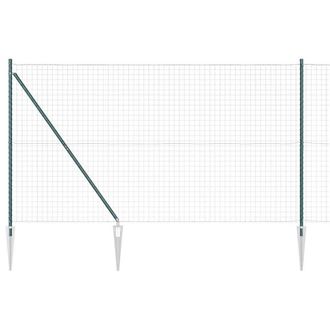 Berkfield Home Euro Fence with 7 Spike Posts 1.5x10 m Galvanised Steel Green