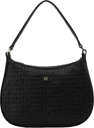 Pollini Logo Lettering Hobo Schoudertas - Dames - Schoudertassen - Zwart - ONE Size - Tassen