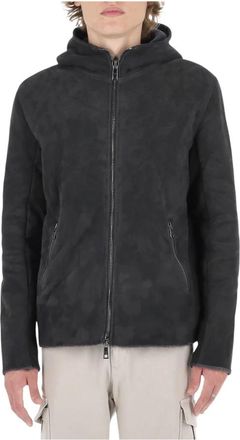 Giorgio Brato Capuchon Shearling Velours Jas - Heren - Leren en Su&egrave;de Jassen - Zwart - XL - Jassen