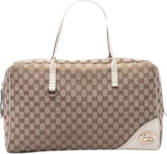 Gucci Pre-owned New Britt Shoulder Bag - Dames - Vintage Shopper - Beige - ONE Size - Leer - Vintage