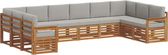 vidaXL Conjunto De Sof&aacute;s De Exterior 10 Uds. Gris Natural Y Claro Vidaxl