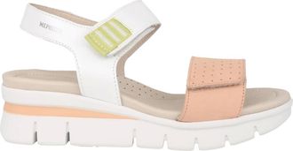 Mephisto Schoenen, Dames, Veelkleurig, 38 EU, Leer, Oranje damessandaal voor comfortabel wandelen