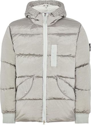 Stone Island Hooded Down Jacket Pearl Grey 771543619-V0061