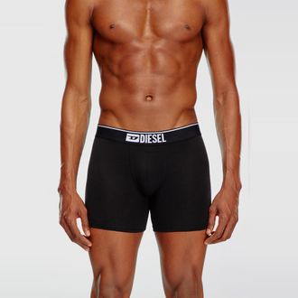 Diesel Three-pack of plain long boxer briefs - Boxer briefs - Man - Black