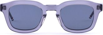 Thom Browne Rectangular - Satin Crystal Grey Sunglasses