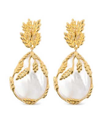 Aur&eacute;lie Bidermann Fran&ccedil;oise oorbellen met blad design - Goud