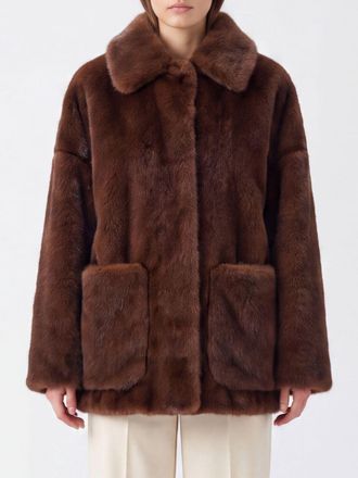 Herno Faux Fur Coat with Classic Collar and Dropped Shoulders
