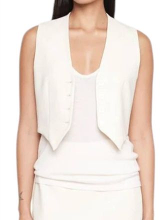 Enza Costa Crepe Resort Vest In Cream