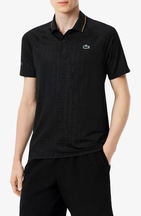 Lacoste Tennis Performance Slim Fit Polo in Black at Nordstrom, Size 5