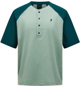 Peak Performance Trail Snap Henley S/S Velotrikot f&uuml;r Herren | t&uuml;rkis