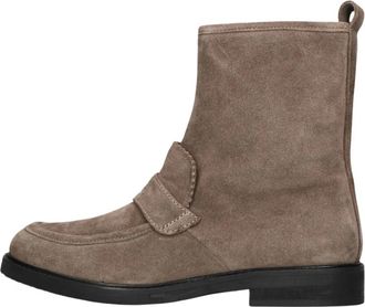 Fred De La Bretoniere Taupe Paris Feliz Leren Laarzen - Dames - Laarzen met Hak - Beige - 38 EU - Wol - Schoenen