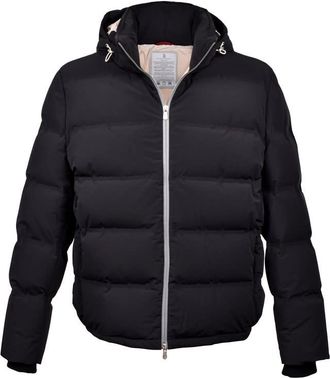 Brunello Cucinelli Jet Black Quilted Down Bomber Jacket, Size X-Large