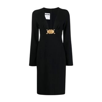 Moschino Kleedjes, Dames, Zwart, L, Midi Jurk