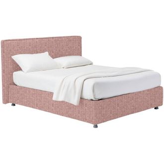 Dmora Letto Singolo Bracknell, Sfoderabile, Contenitore Made in Italy, Rosa