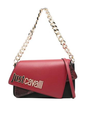 Just Cavalli logo-lettering shoulder bag - women - Calf Leather - One Size - Red