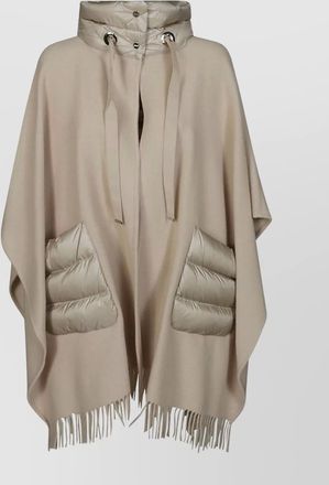 Herno wool pocket nylon poncho