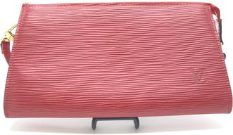 Louis Vuitton Red Leather Pochette Accessory Womens Bag (Pre-Owned)