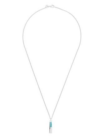 Tom Wood Cube-pendant turquoise necklace - men - Turquoise/Sterling Silver - OS