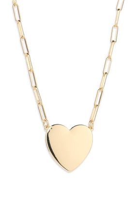 Nordstrom Heart Pendant Paper Clip Chain Necklace in Gold at Nordstrom