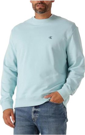 Calvin Klein Hoodies & sweatvesten, Heren, Blauw, XL, Katoen, Monogram CN Sweatshirt voor heren