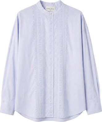 Forte_Forte Sky-Lilac Embroidered Cotton Shirt
