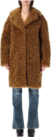 Stand Studio Camille Cocoon Jas - Dames - Jassen - Bruin - XS - Polyester - Jassen