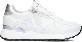 Gabor Schoenen, Dames, Wit, 40 1/2 EU, Leer, Witte Low-Top Sneakers met Dikke Zool