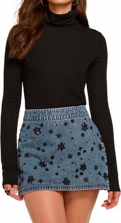 Ramy Brook Sally Skirt In Floral Bead Denim