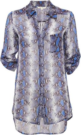 Diane Von F&uuml;rstenberg Camicia con stampa effetto pelle di serpente - Blu