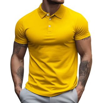 Generic Simple Men Short Sleeve Polo Shirt Work Polo Shirts Formal Or Casual Tops Sports T Shirts Summer Cool Plain T Shirt Workout T-Shirt Golf Tennis Outdoo