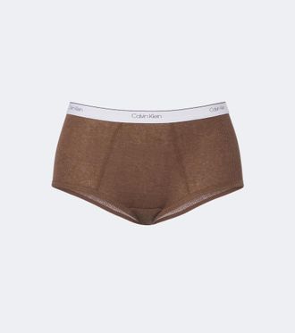 Calvin Klein Tha&iuml;s ribbed-knit cotton-blend briefs