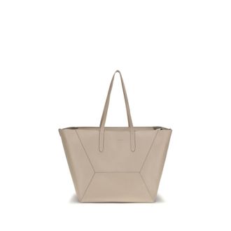 Brunello Cucinelli Beige Calf Leather Bos Taurus Shoulder Womens Bag