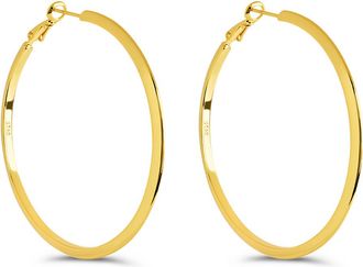 Sterling Forever Leona Polished Hoop Earrings