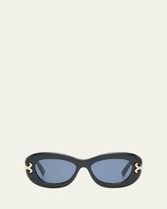 Pucci Filigree Acetate Oval Sunglasses