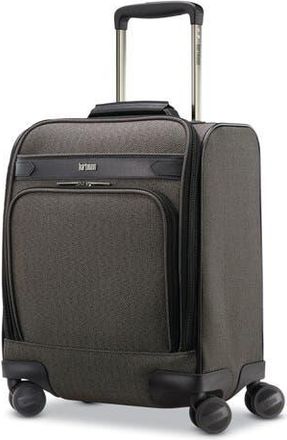 Hartmann Herringbone Deluxe 16 Underseat Carry On Spinner Luggage in Black Herringbone at Nordstrom